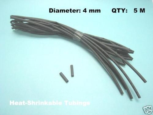 5/32&#034; Dia 4.0 mm BLACK 2:1 HEAT SHRINK TUBING POLYOLEFIN #n7 5M = 16 FT