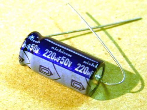 Capacitor 220uf 50v axial Electrolytic N9746 nichicon (X5)