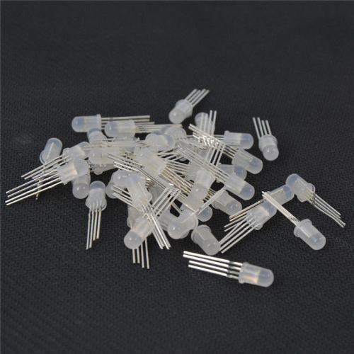 100PCS PL9823-F5 Milky white lamp head Built-in chip P9823 5mm RGB LED Bead 5V