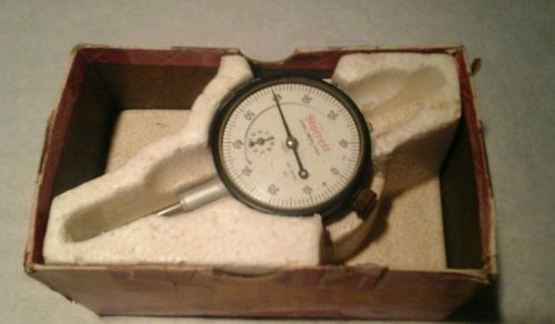 Starrett 25-341j dial indicator, w/ center lug on back ,0-50-0,0-0.100 in, new for sale