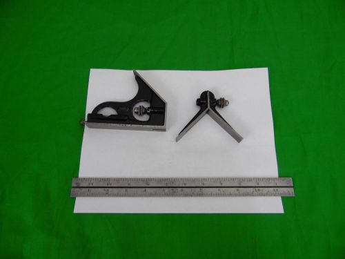 Starrett 3 pc. Combination Set.  Protractor No.4R Grad 12 inch Rule Machinist