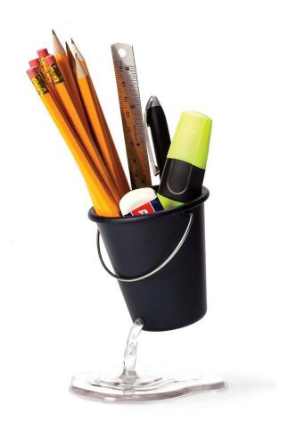 Black Desk Bucket Whole in the Bucket Desk Office School Organizer Peleg Design