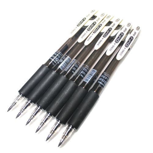 x12 Dong-a Omni Ball Gel ink Pen - 0.4mm -  Black - 6 Pcs