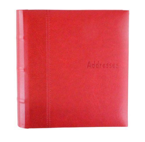 New hallmark simulated leather ring-bound address book (red) for sale