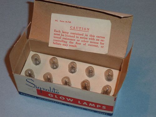 Box of 10 Vintage NOS Signalite Glow Lamps NE-51 Min. Bay Base light bulbs