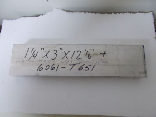 1-1/4&#034; x 3&#034;x 12 1/8&#034; long aluminum flat bar 6061 t6511 for sale