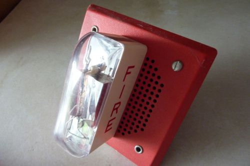 Audio / Visual Notification LOT-OF-2-WHEELOCK-RED-FIRE-ALARM-SPEAKER-STROBES