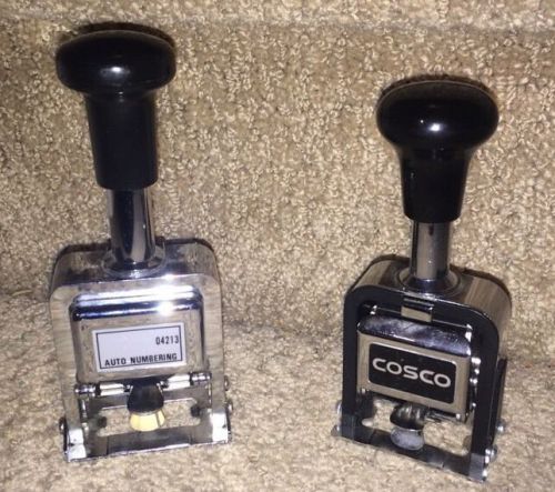 Cosco &amp; auto numbering self inking stamp model #04213 - set of two for sale