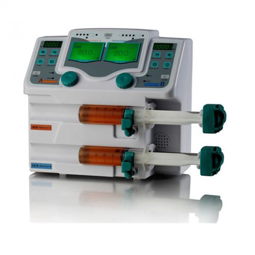 2-Channel Syringe Injection Pump LCD Screen Voice Alarm 2000Records by DHL
