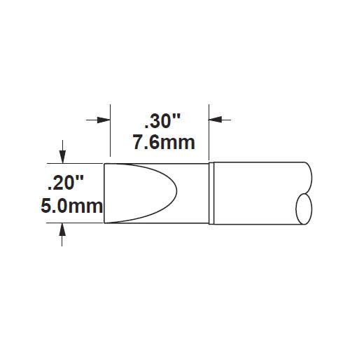 Metcal STTC-817 Extra Large Chisel Soldering Tip Cartridge 5.00mm