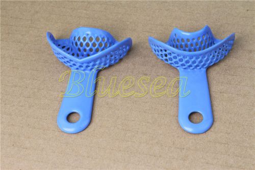 1 set/2pcs dental autoclavable impression trays plastic steel upper&amp;lower for sale