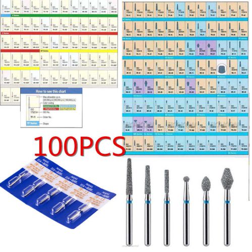 **100pcs*8 dental diamond burs flat-end medium fg 1.6mm for high speed handpiece for sale