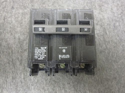 NEW SIEMENS Q350 3 POLE 50 AMP PLUG IN CIRCUIT BREAKER