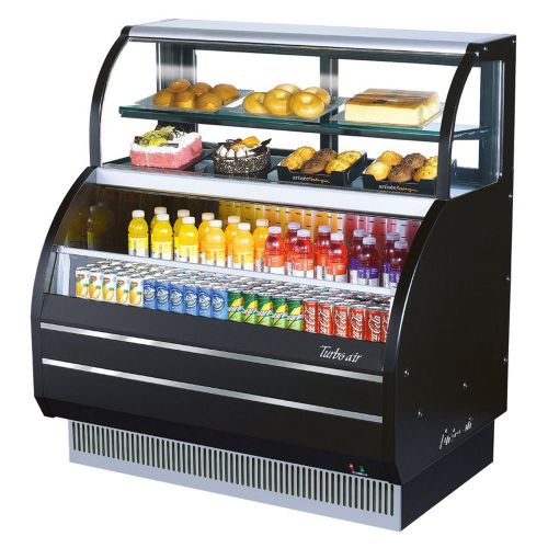 Turbo Air TOM-W-50SB, Black 50-inch Slim Line Dual Service Refrigerated Open Dis