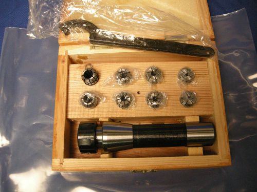 NEW 8 PC ER16 SPRING COLLET SET COLLETS WITH R8 SHANK FOR MILLING MACHINE SHOP