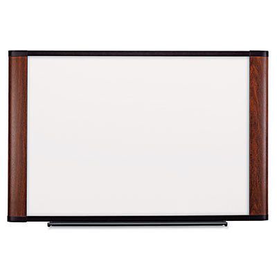 Melamine Dry Erase Board, 72 x 48, Mahogany Frame, Sold as 1 Each