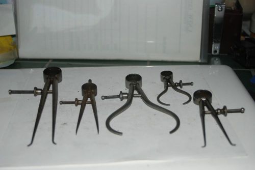 Lot of 5 Calipers  = 3 Lufkin  &amp; 2 Brown &amp; Sharpe