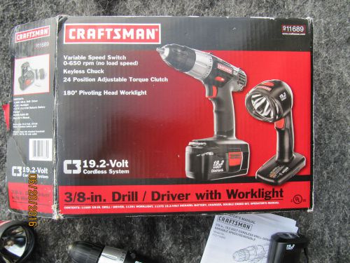 New Craftsman 3/8&#034; Cordless Drills, Flashlight and Charger