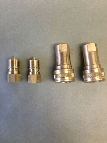 Set of 4 Brass 1/4&#034; Quick Disconnects (2 Male 2 Female)