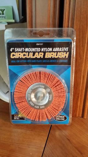 4&#034; SHAFT-MOUNTED NYLON ABRASIVE CIRCULAR BRUSH &#034;FREE SHIP&#034;