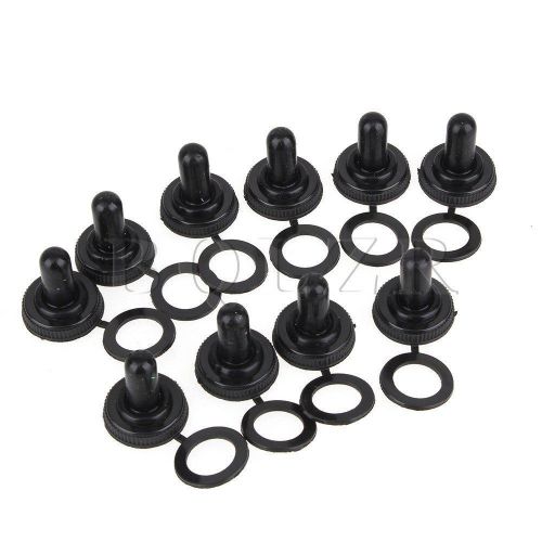 BQLZR Toggle Switch Waterproof Boot Set of 10 Black