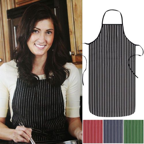 NEW KITCHEN PVC LINED STRIPED COTTON BIB COOKING RESTURANTS BUTCHERS CHEFS APRON