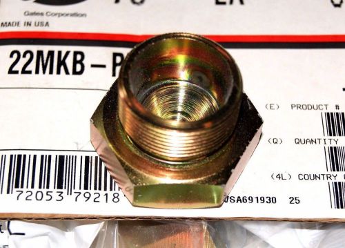 (QTY 25) Gates 22MKB-PLUG, G63980-0022 Male Kobelco Plug - Thread Size M30X1.5