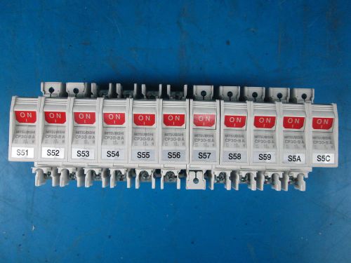 LOT of 11 Mitsubishi 1-Pole Circuit Protectors CP30-BA 7A 10A Advantest M4871