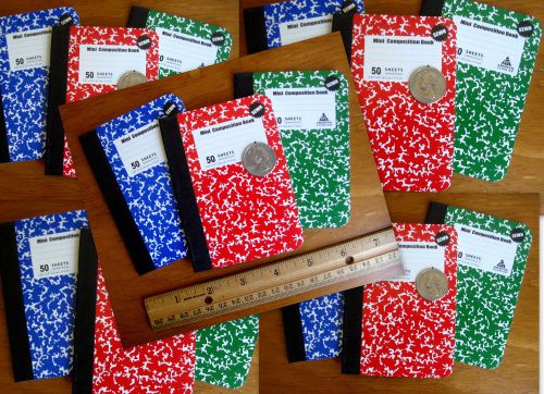 Lot 15 small composition marbled notebooks sewn journal mini sewed lined paper for sale