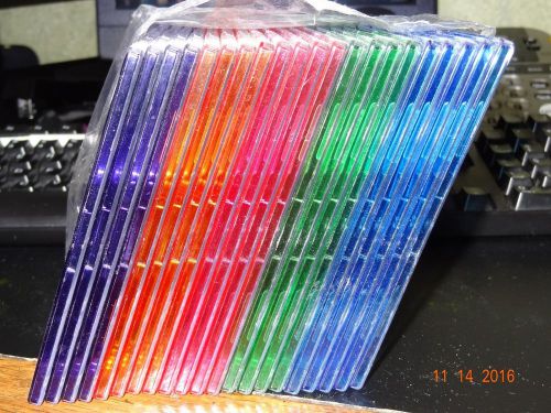 NEW PACKAGE 23 SLIM MULTI COLOR ASSORTED JEWEL CASES CD DVD PROTECTIVE CASE