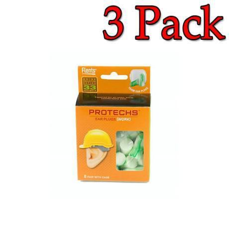 Flents Foam Ear Plugs, Work, 8 Pair w/Case, 3 Pack 025715680514A150