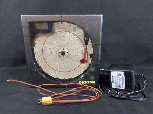 DICKSON 6” Temperature Chart Recorder With Probe And AC Adapter KT622