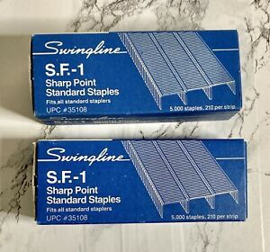 Vintage Swingline Standard Stapler Staples 5000 Count - 2 Boxes Full Strip USA