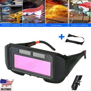 Welding Cutting Welders Safety Goggles Glasses Solar Power Auto Darkening Lenses