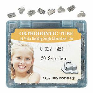 50 Sets Buccal Tube 1st Molar Bondable Non-Convertible MBT 022 Monoblock uO*J