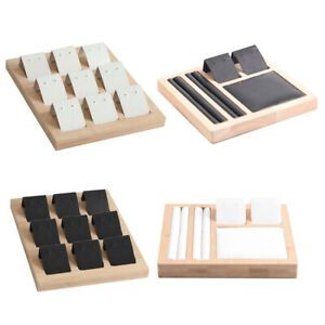 4Piece Jewelry Storage Display Case Tray Earring Organizer Necklace Ring