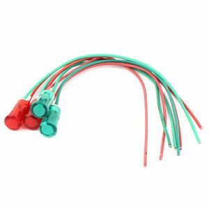 AC 220V 2 Wire Pilot Dash Signal Indicator Light Red Green 2 Pairs