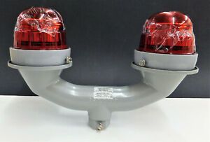 DIALIGHT LED DOUBLE OBSTRUCTION LIGHT, m/n RTO1R07002 RED LENSES