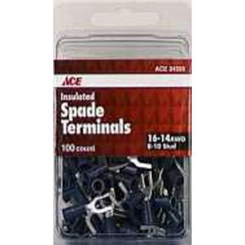 100Pk Insulated Spade Terminals16-14Awg ACE Wire Connectors 34555 082901345558