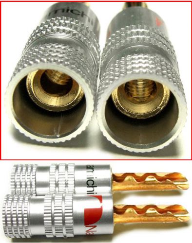 2pcs aluminum copper 4mm banana plugs for speaker 4mm binding post amplifiers for sale