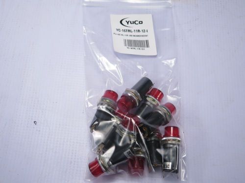 Lot of 10 yc-16trl-11r-12-i miniature incandescent pilot light 12v ac 16mm for sale