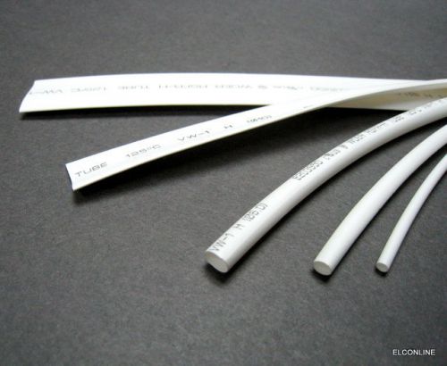 White 2:1 Polyolefin 600V Heat Shrinkable Tubing Assortment 5 Sizes/Lot #so7