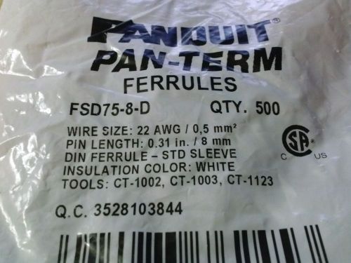 Panduit ferrules FSD-75-8-D