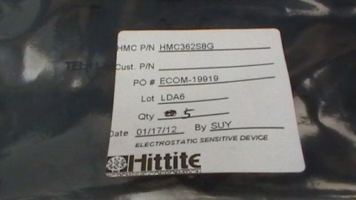 Lot of 5 hittite hmc362s8g ingap hbt divide-by-4 smt, dc - 12 ghz static divider for sale