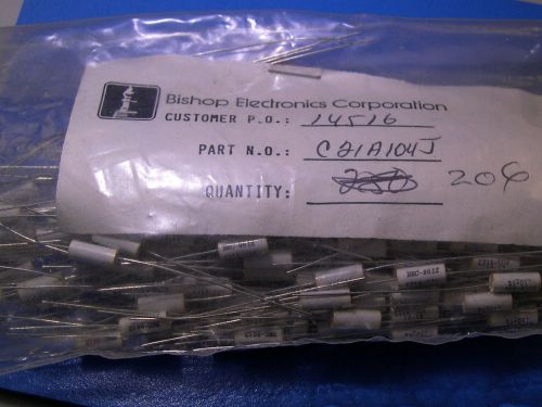 Qty-51 New 0.1uF 50V 5% Axial Film Capacitor BEC Bishop Electronics