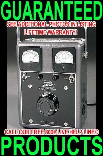 GENERAL RADIO GR W10MT3A 0-140V@ 0-10A DUAL SIMPSON ANALOG METERS METERED VARIAC