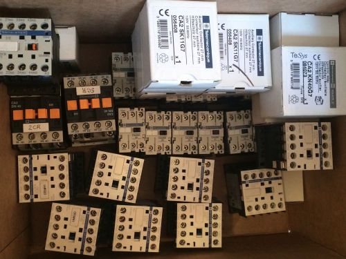 HUGE LOT OF 35 TELEMECANIQUE RELAYS AND PARTS CA2-DN40 CA2KN31G7 CA2SK20, + MORE