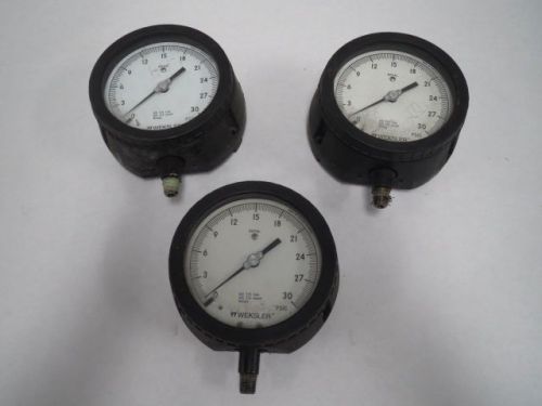 LOT 3 WEKSLER 0-30PSI PRESSURE GAUGE 1/4IN NPT 4IN FACE B201197