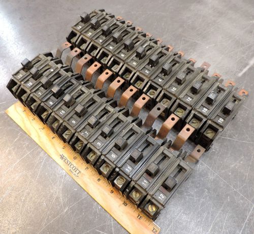 LOT OF 24 WESTINGHOUSE 20 AMP CIRCUIT BREAKER 125 VAC SERIES 1 POLE USED