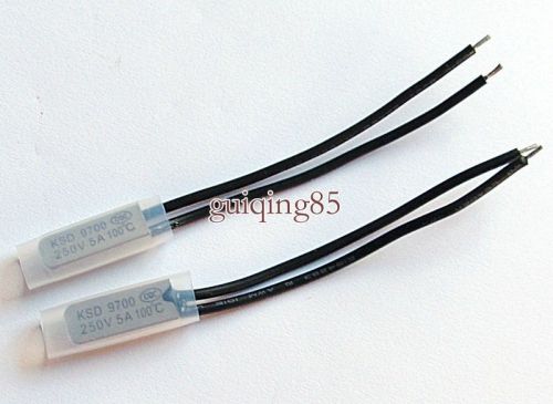 5pcs ksd9700 nc thermostat temperature switch 100?c bimetal disc control 250v 5a for sale